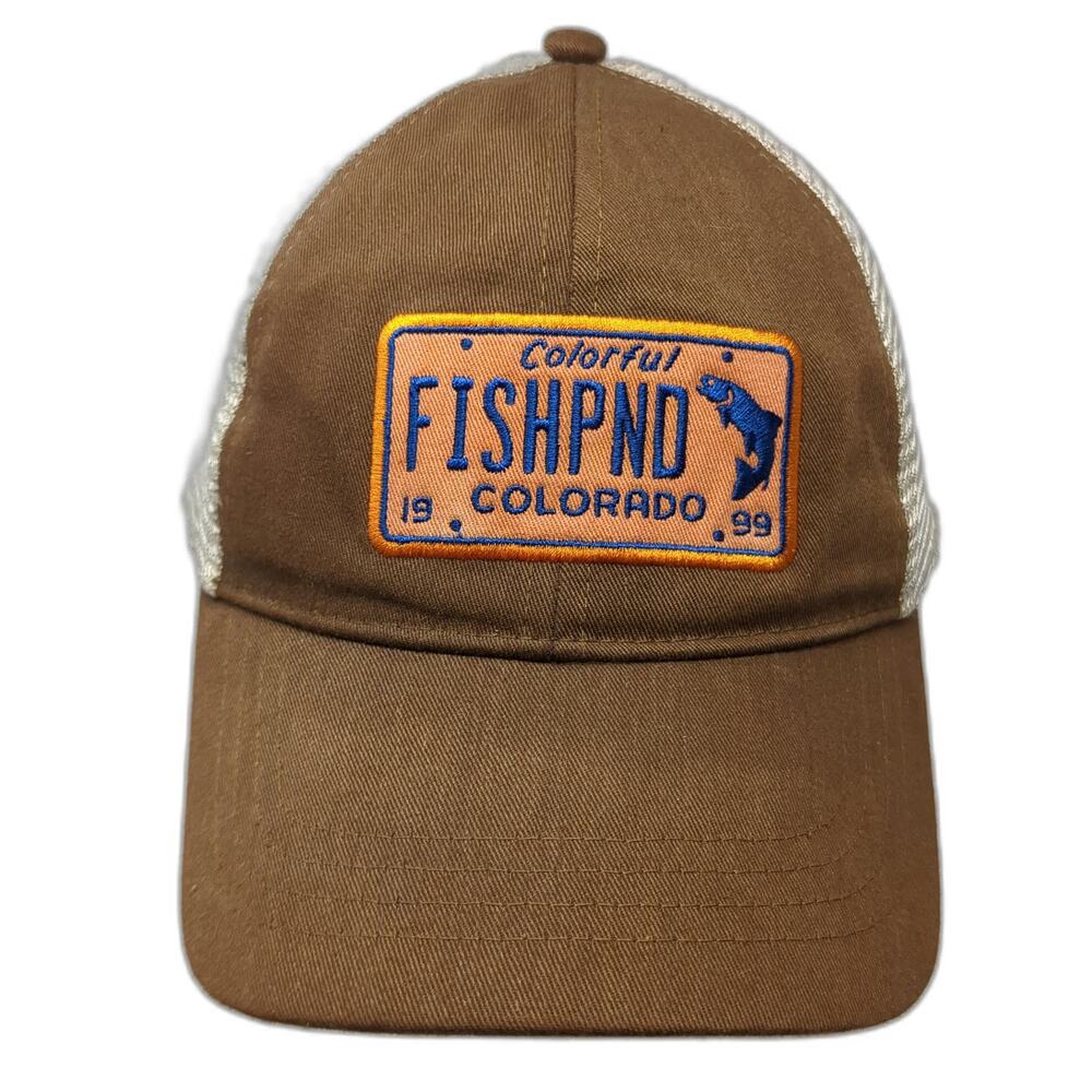 Fishpond Baseball Cap Brown One Size Hat Colorado License Plate Mesh Strapback